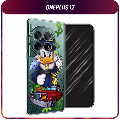 Силиконовый чехол на OnePlus 12 / Ван Плас 12 Scrooge McDuck with a Gold Chain, прозрачный силиконовый чехол на oneplus ace pro ван плюс эйс про scrooge mcduck with a gold chain прозрачный