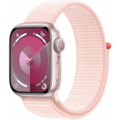 Умные часы Apple Watch 45мм MR9J3 Series 9 корпус Aluminium Case GPS розовый Sport Loop (Розовый, Светло розовый)