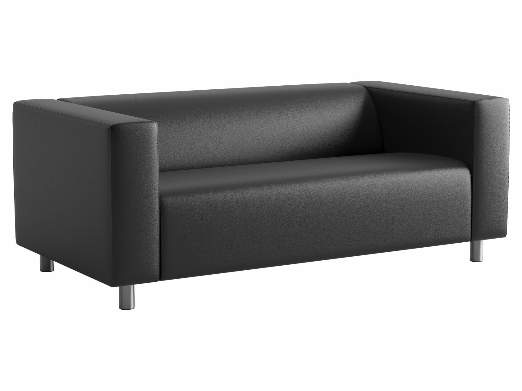 Прямой диван Первый Мебельный Ниса Черный, экокожа