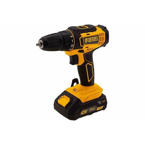 Аккумуляторная дрель-шуруповерт DENZEL CDL-18-02BM Li-Ion 18 В 2 аккумулятор 8850₽