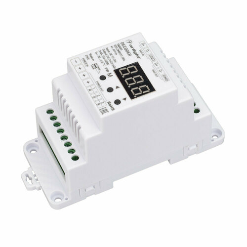 декодер smart k23 dmx512 din 12 24v 3x6a arl ip20 пластик 5 лет Декодер SMART-K23-DMX512-DIN (12-24V, 3x6A)