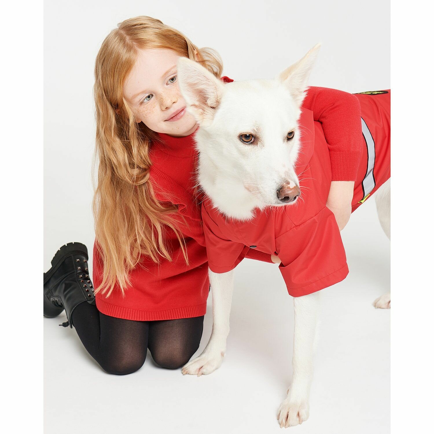 Дождевик-куртка для собак Zoozavr красная 55 - фотография № 6