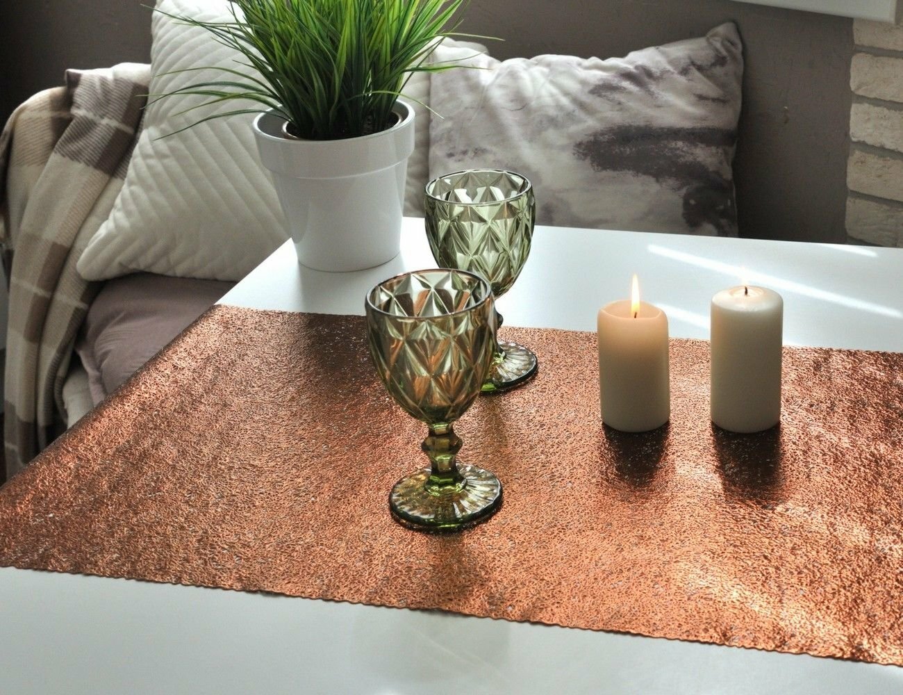 фото Дорожка для стола трэйсери, трюфель, поливинил, 40х180 см, Koopman International CY2650070-трюфель