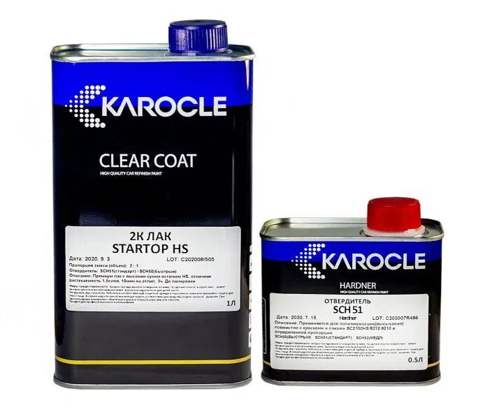 KAROCLE Премиум лак STARTOP (2:1) HS, 1.5-слоя, 1л +отвердитель SCH51 0,5л стандарт