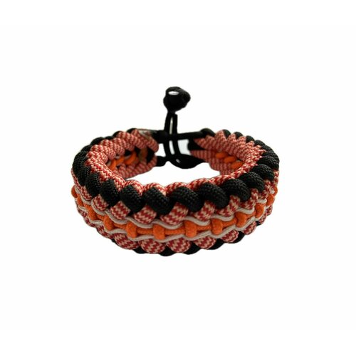 фото Славянский оберег, плетеный браслет "красный дракон", 1 шт., размер 17 см, размер one size, диаметр 7.5 см, красный, черный sunny street