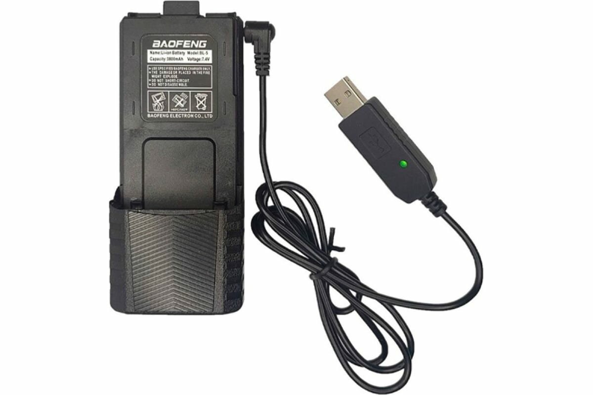 USB зарядка Baofeng для увеличенного аккумулятора 3800 мА/ч. UV-5R