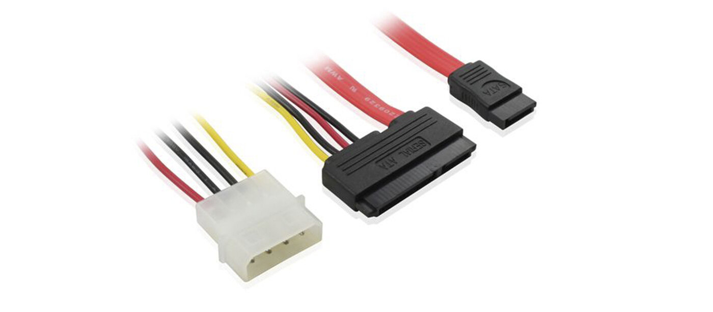 Комплект кабелей SATA II 50 см GCR SATA II до 3Gbps 22pin(15pin+7pin)/Molex 4pin/SATA