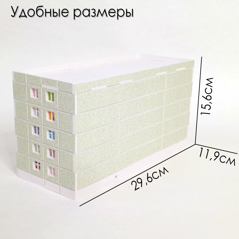 Ночник декоративный "Домик - панелька 5 этажей" светло-зеленый - фотография № 4