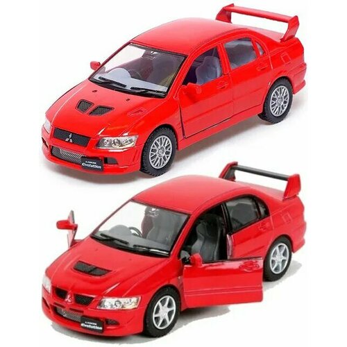 Машинка металлическая Kinsmart 1:36 Mitsubishi Lancer Evolution 7 инерционная, двери открываются. Красный kinsmart модель автомобиля mitsubishi lancer evolution vii цвет желтый