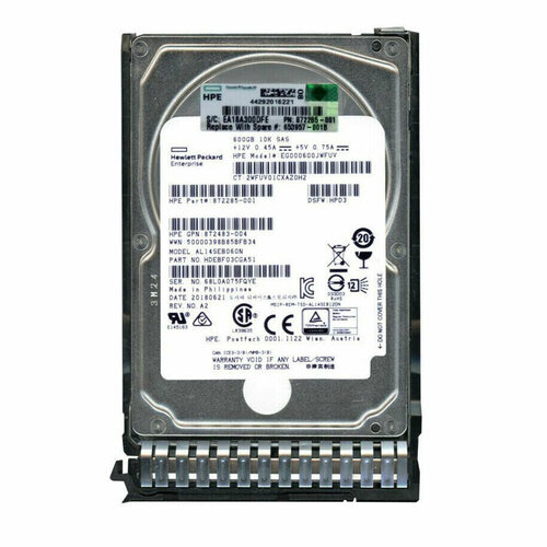 Жесткий диск HP 25 600Gb SAS DP 6G 872285-001 2792500₽