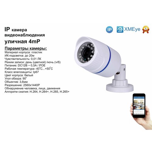 DVW100IP4MP(POE). Уличная IP камера 4мП с ИК до 20м.