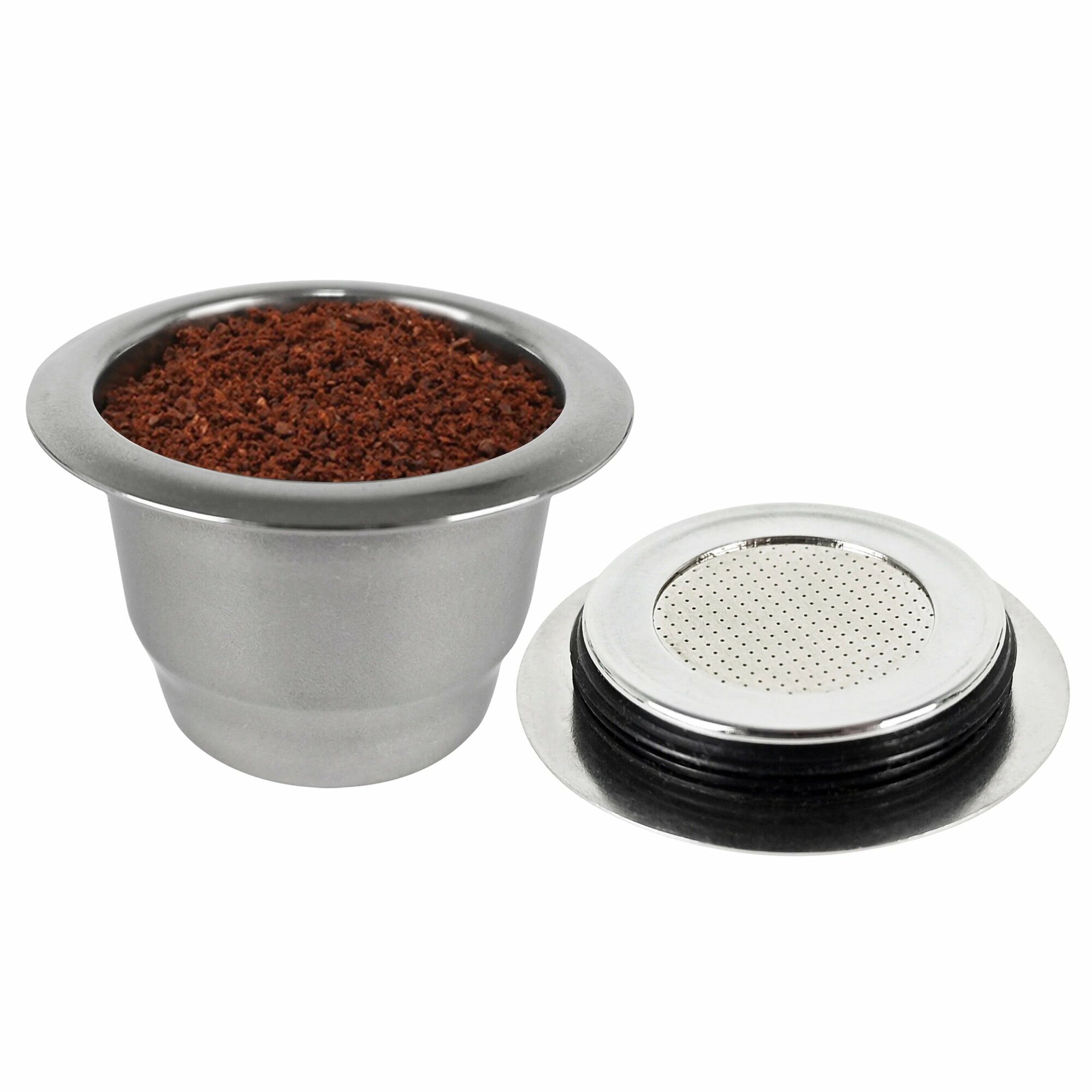 Кофейный подарочный набор капсула Nespresso многоразовая Relax Residence из нержавеющей стали с мерной ложкой, втулкой и щеткой для приготовления кофе