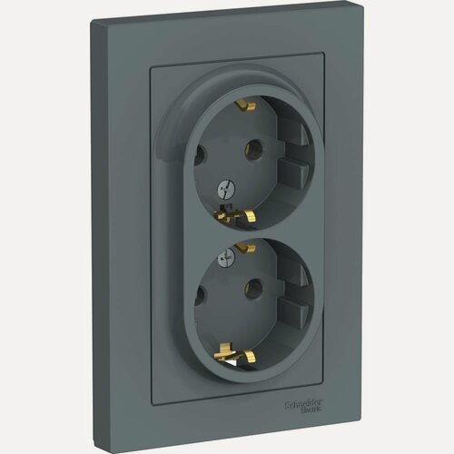 Изображение товара Розетка Systeme Electric AtlasDesign Грифель с/з двойная, 16А, в сборе SE ATN000724