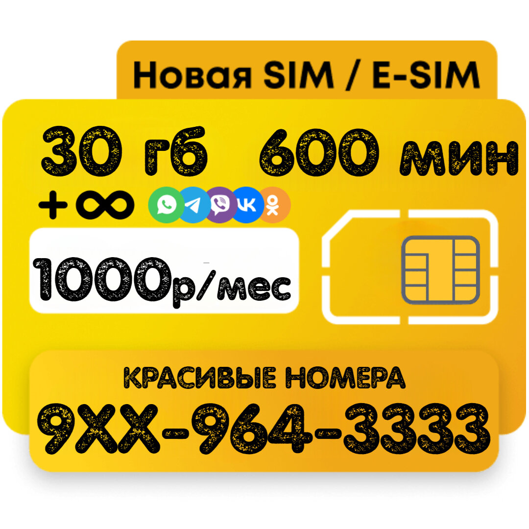 Sim-карта "Красивый номер" и выгодный тариф с полным безлимитом на социальные сети и мессенджеры, карты и видео — фото 5