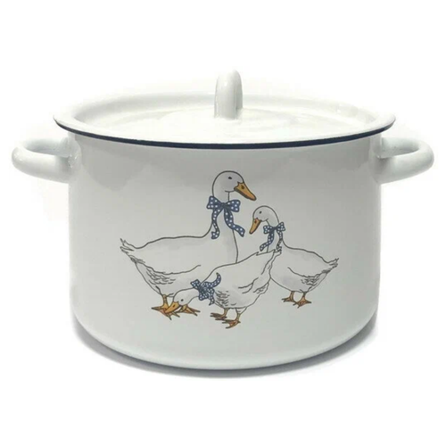 Кастрюля 2 л эмалированная с рисунком 