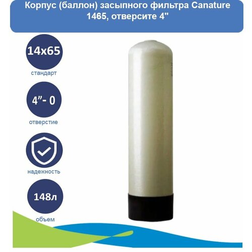 Корпус (баллон) засыпного фильтра Canature 1465, отверстие 4