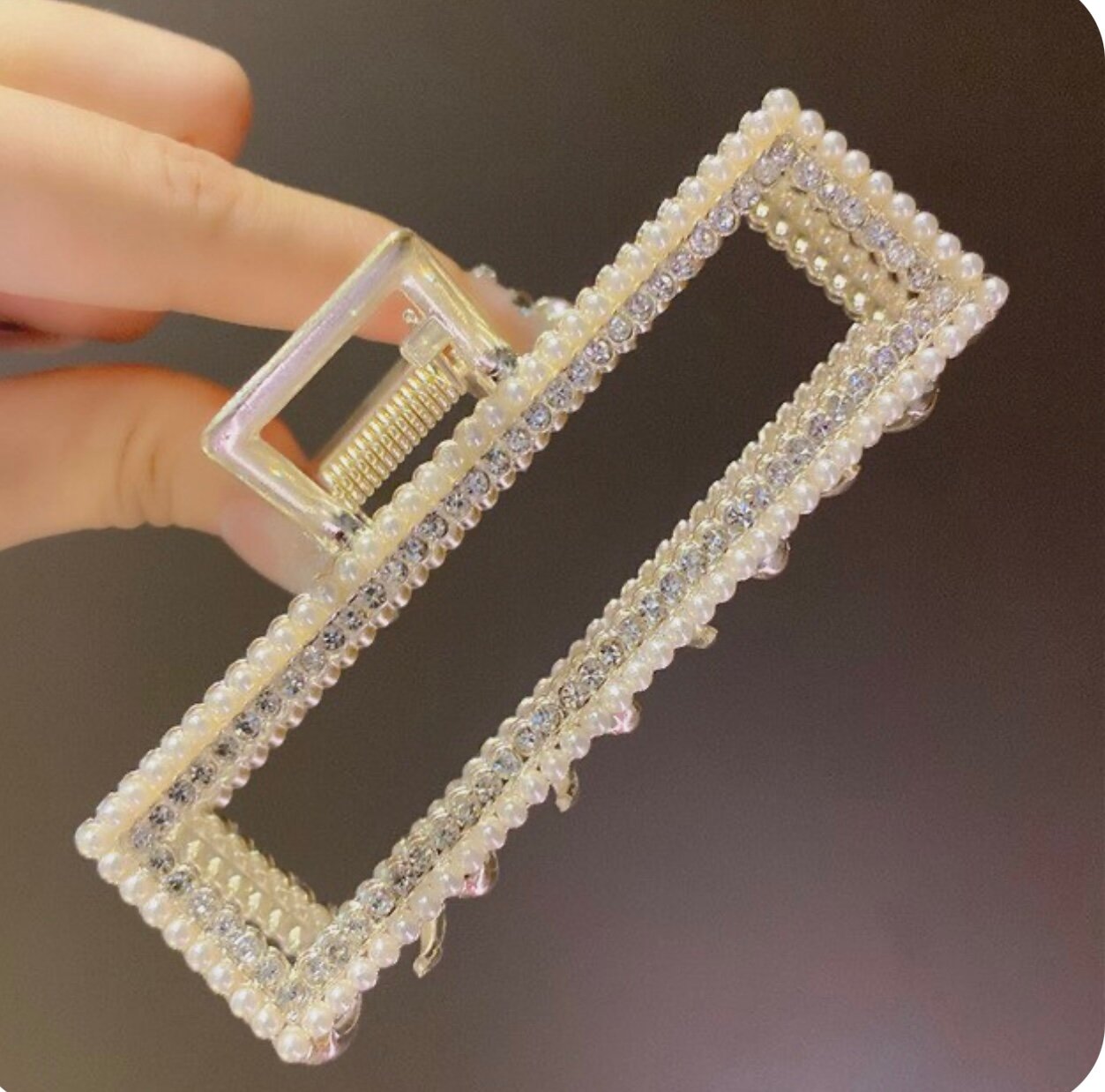 Крабик для волос с металлическими стразами — фото 1