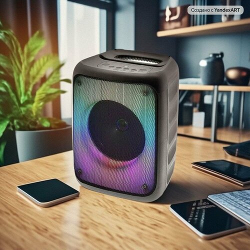 Колонка акустическая портативная Караоке MINI 15611 NEW PMPO 120Вт Микрофон Bluetooth USB TF Led подсветка 395000₽