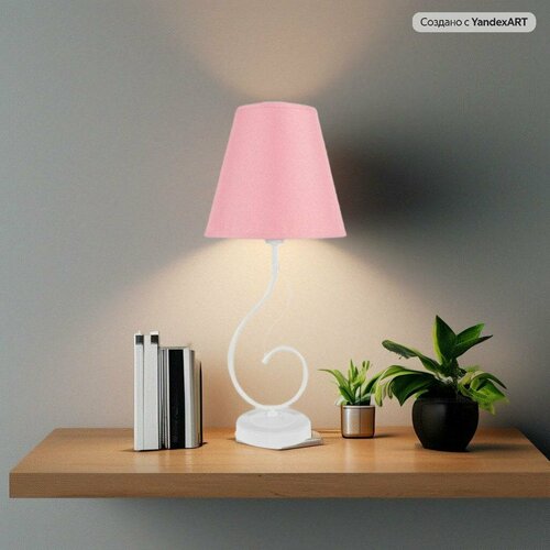 40129СР Светильник настольный торшер интерьерный с абажуром цвет светло-розовый 1350₽