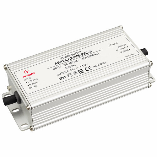 Блок питания ARPV-LG24100-PFC-A (24V, 4.17A, 100W) (Arlight, IP67 Металл, 5 лет) блок питания ac dc 24v 100w 030013 arpv lg24100 pfc a герм ip67 металл