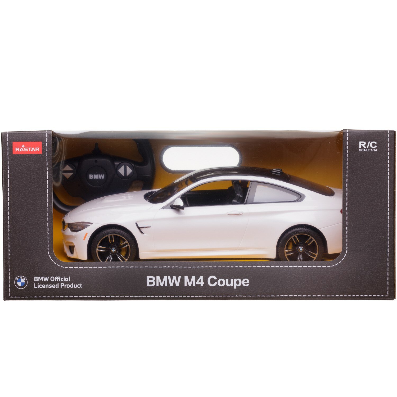 Машина р у 1:14 BMW M4 Coupe, цвет белый, светящиеся фары 70900W