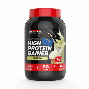 Гейнер высокопротеиновый, Be Steel Nutrition European High Protein Gainer 1кг (ваниль)