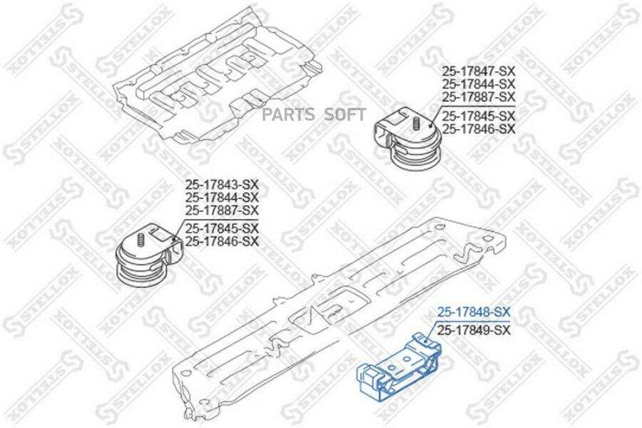 25-17848-Sx_подушка Двигателя Задняя! Suzuki Grand Vitara/Escudo Jb416/Jb420/Jb627 <2006 Stellox арт. 25-17848-SX