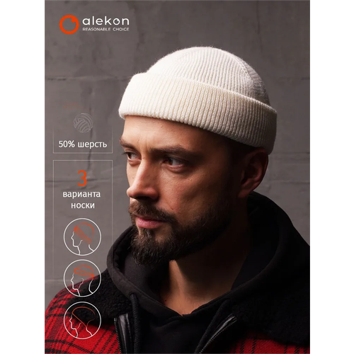 фото Шапка alekon, размер onesize, белый