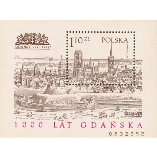 Почтовые марки Польша 1997г. 1000 лет Гданьску Архитектура MNH