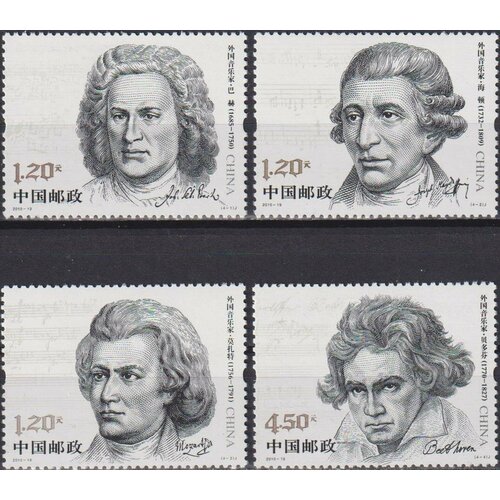 Почтовые марки Китай 2010г. Европейские композиторы Композиторы MNH