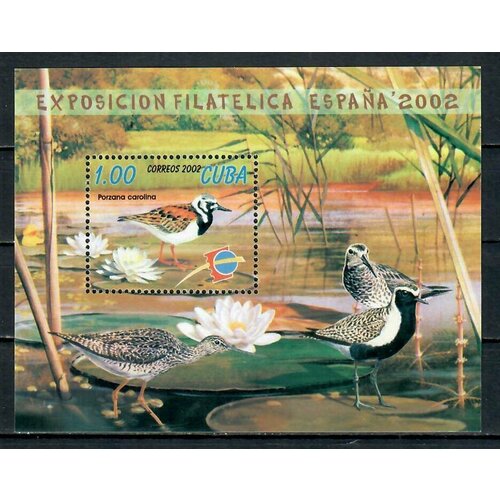 Почтовые марки Куба 2002г. Международная выставка марок Espana - Птицы Птицы, Утки MNH