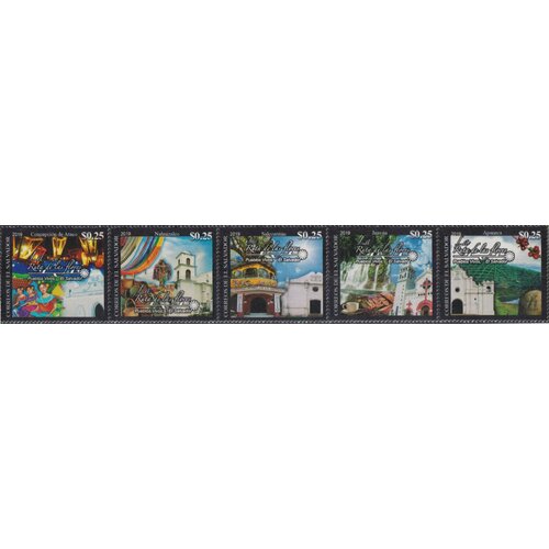 Почтовые марки Сальвадор 2019г. Маршрут цветов Архитектура, Цветы, Туризм MNH