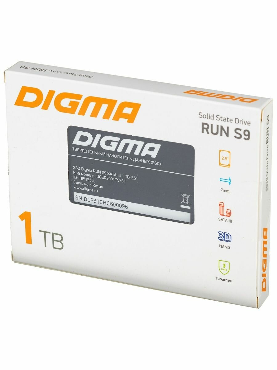 SSD диск Run S9 SATA III 1Tb 2.5" DGSR2001TS93T