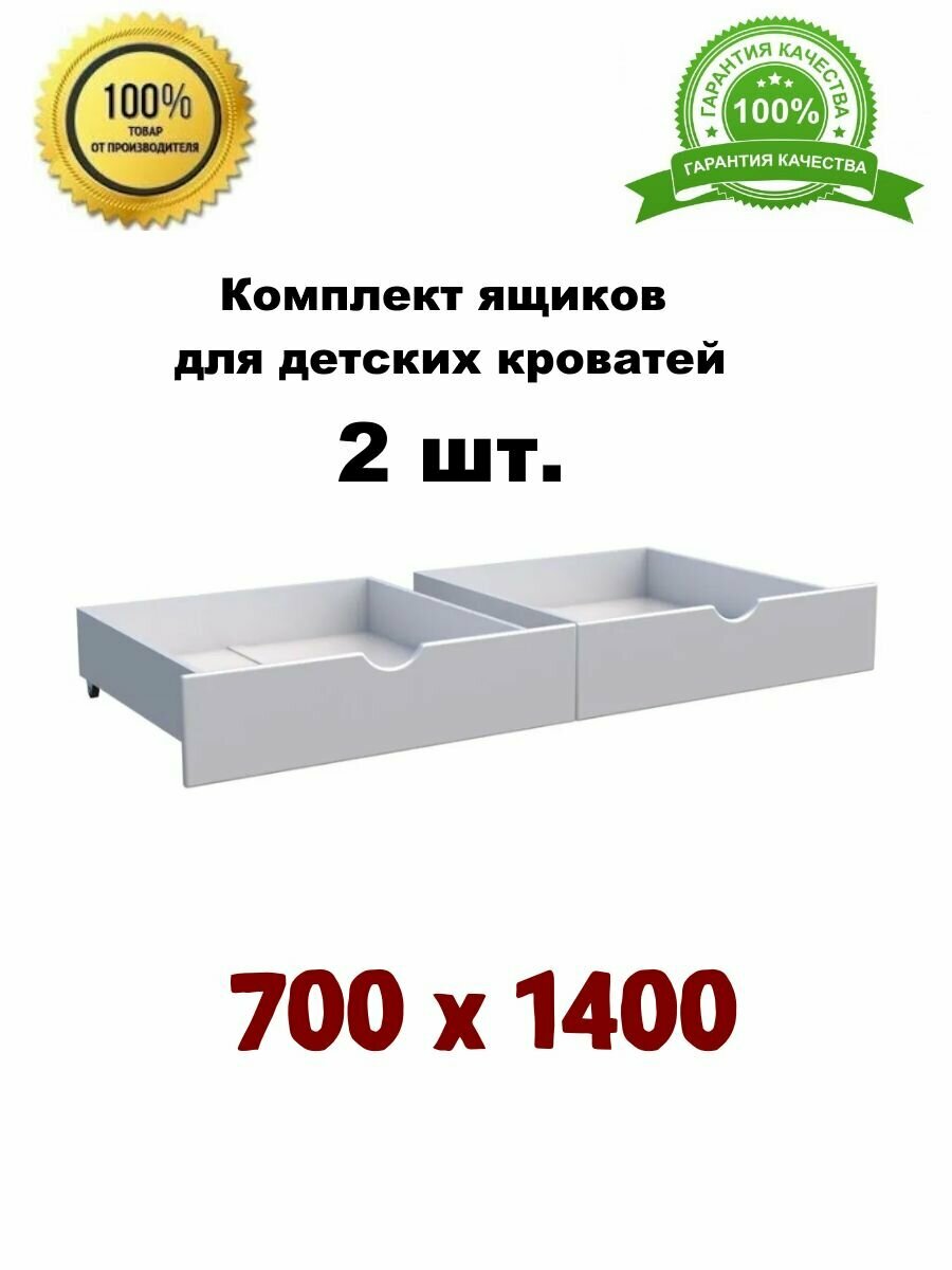 Ящики подкроватные на колесиках для кровати длиной 1400 мм.
