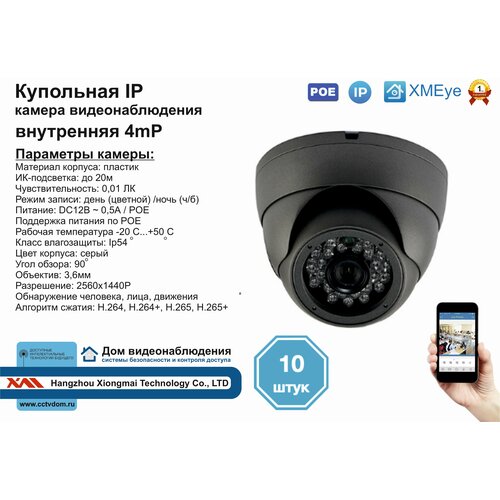 10шт DVS300IP4MPPOE Внутренняя IP камера 4мП с ИК до 20м 2187000₽