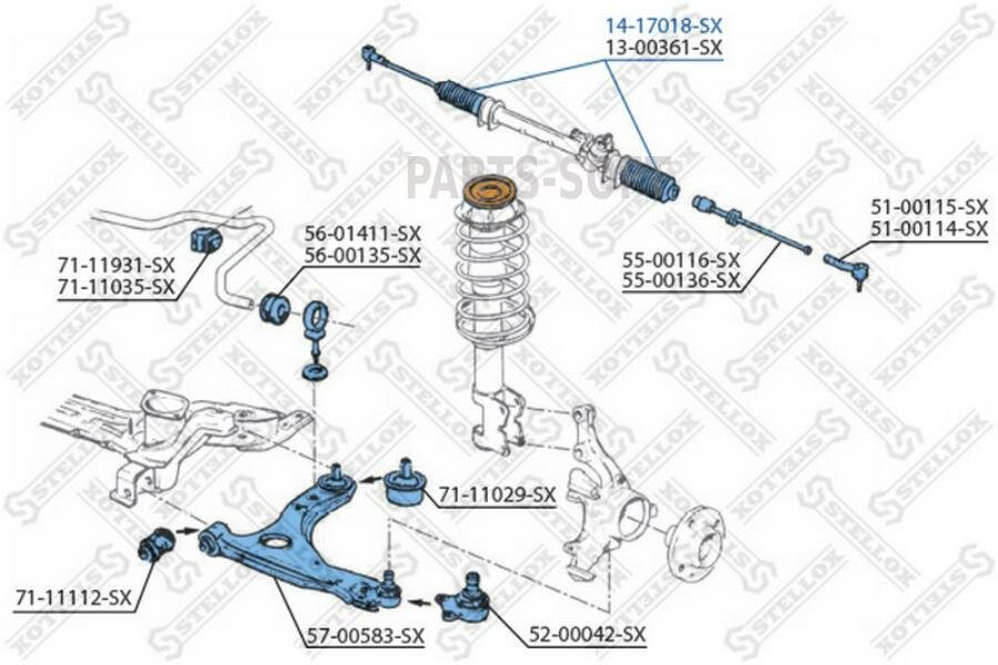 14-17018-Sx_пыльник Рейки Рулевой! Без Г/У Vw Golf All <97 Stellox арт. 1417018SX