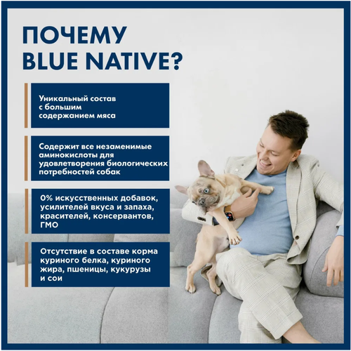 Blue Native Holistic сухой корм для щенков и взрослых собак мелких пород, с говядиной - 7 кг