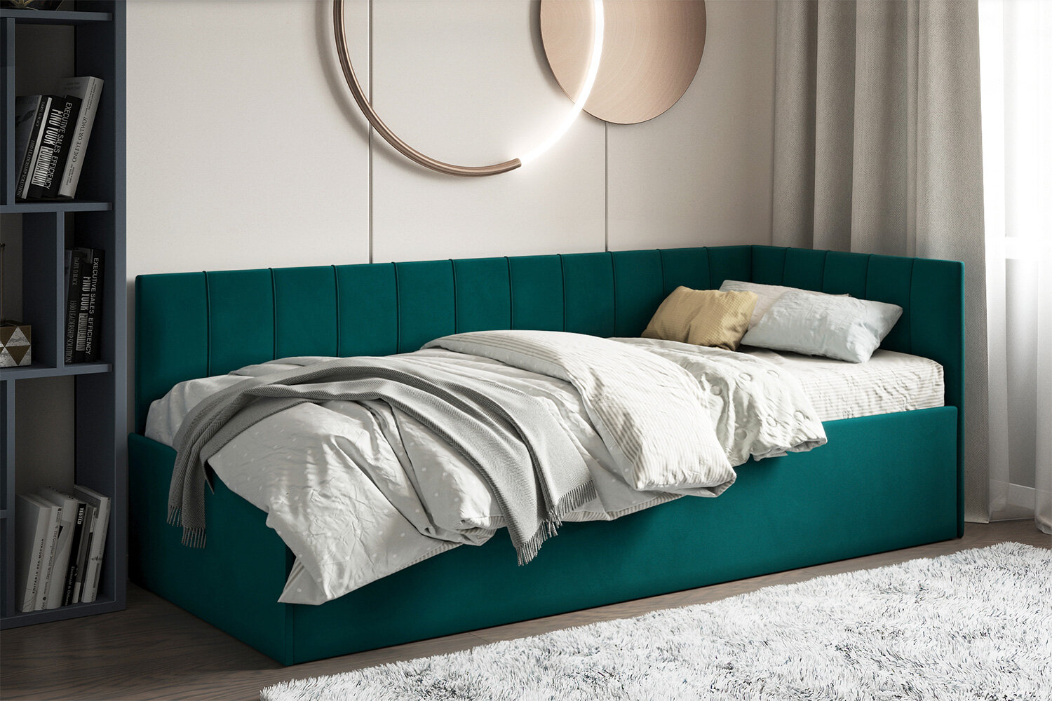 Кровать c подъёмным механизмом Hoff Мика, 90х200 см, цвет зеленый