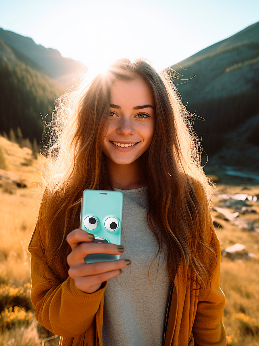 Чехол-книжка Голубое лицо для Tecno Spark 8C / Go 2022 / Техно Спарк 8С / Го 2022 с эффектом блика — фото 7