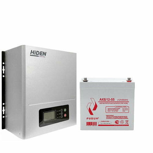 Комплект ИБП Hiden Control HPS20-0612N + АКБ Рубин 12-55 комплект ибп hiden control hps20 0312 и акб рубин 12 100