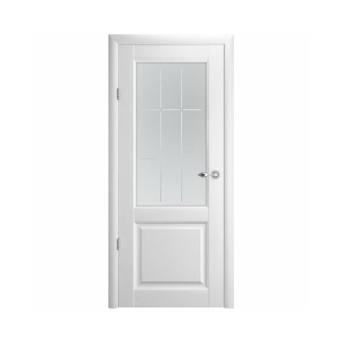 Межкомнатная дверь (дверное полотно) Albero Эрмитаж-4 покрытие Vinyl / ПО, Белый Квадро 60х200 межкомнатная дверь комплект albero прага покрытие vinyl по белый vinyl белое стекло 60х200