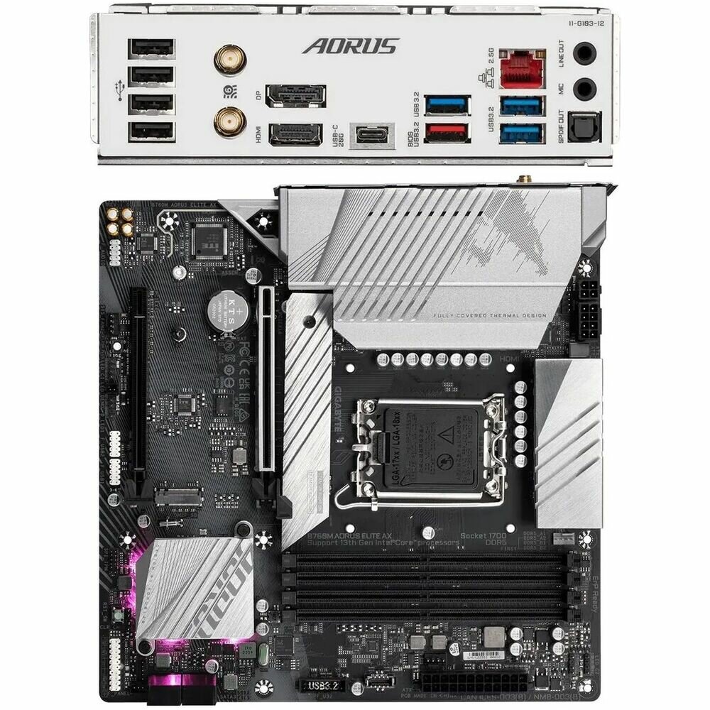 Материнская плата Gigabyte B760M AORUS ELITE AX, Soc-1700, mATX - фото №19