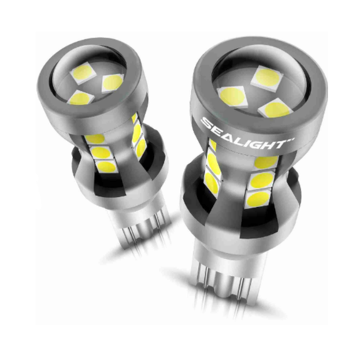 Светодиодные автомобильные лампы для задних и габаритных огней SLJ2 912 921 White LED 6000K, 2шт