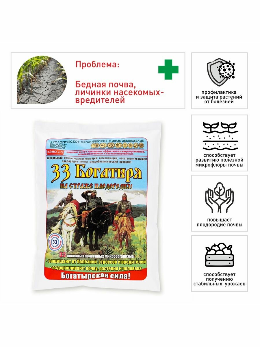 33 Богатыря почвооздоравливающий ОЖЗ (1л пакет) 2 шт