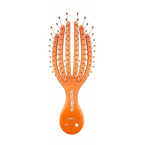Расческа для сухих и влажных волос мини / Solomeya Mini Detangling Octopus Brush Orange
