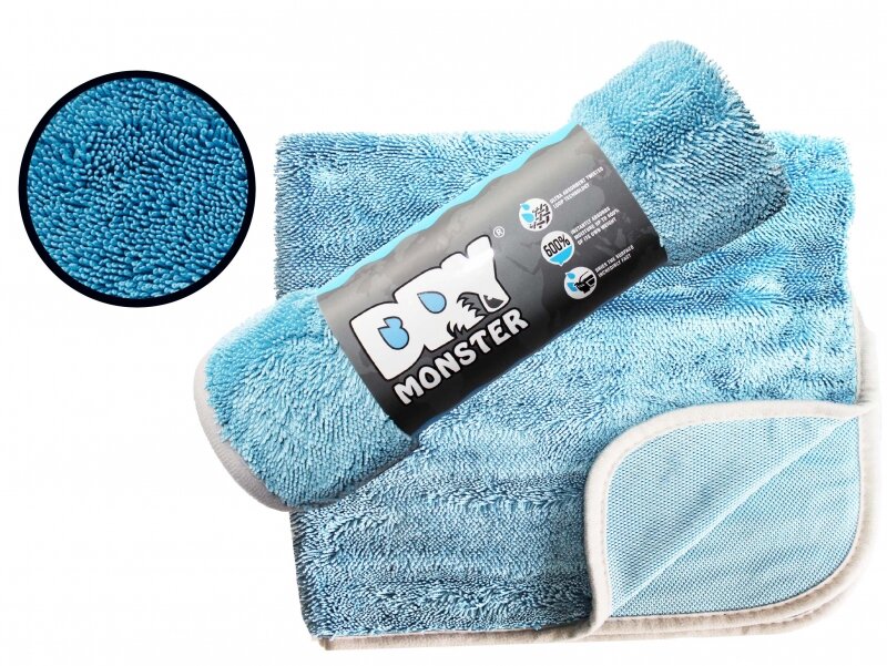 Салфетка из микрофибры для сушки DRY MONSTER 50*60см стандарт Голубой 560 Towel BL