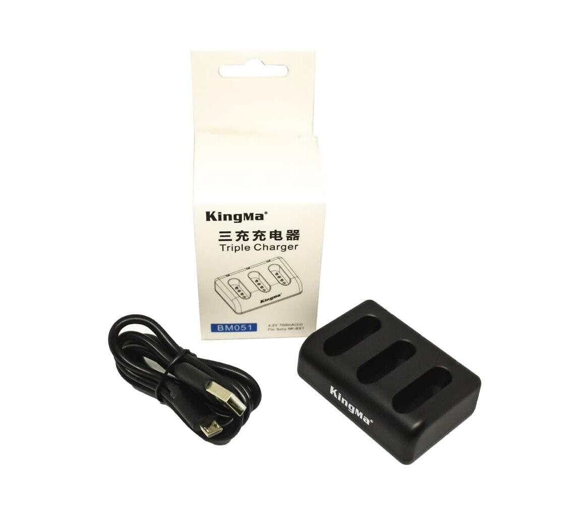 Зарядное устройство Kingma BM051, для 3х аккумуляторов Sony NP-BX1, USB
