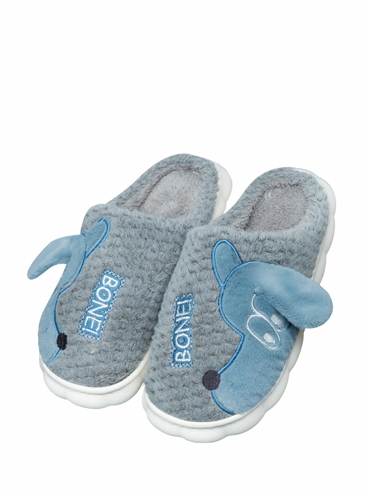 фото Закрытые домашние тапочки Собаки на толстой подошве для женщин и детей/ теплые тапочки с мехом/ меховые тапки для дома/ пушистые тапки/ женские и детские комнатные туфли/ плюшевые тапочки/ универсальные мягкие тапочки для дома/повседневная домашняя обувь