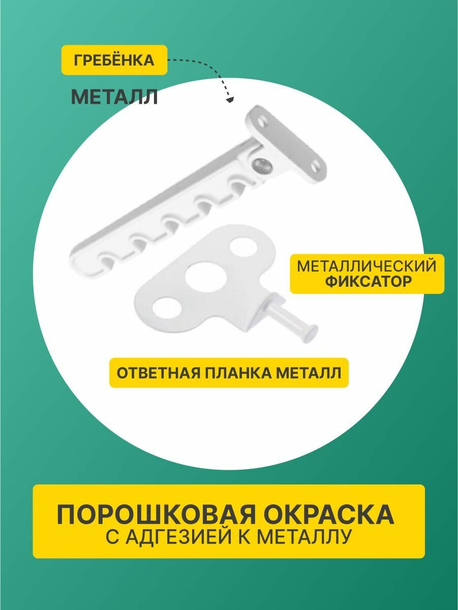 Ограничитель для окон металлический, Гребёнка для пластиковых окон (фиксатор для окна 2 шт, саморез 4 шт.) — фото 1
