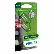 Лампа автомобильная накаливания Philips LongLife EcoVision 12961LLECOB2 12V 5W W2.1×9.5d 3100K 2 шт.